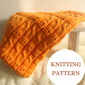 Knitting pattern baby blanket, digital download, pdf pattern in english