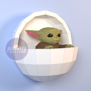 DIY Baby Yoda Grogu template Papercraft PDF