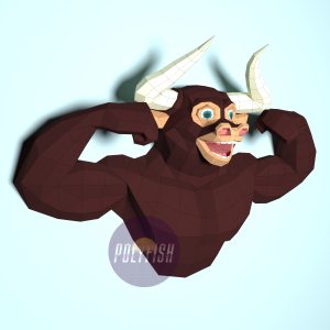 DIY Bodybuilder Bull (Smile) template Papercraft PDF