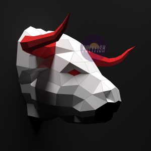 DIY Bull Head template Papercraft PDF
