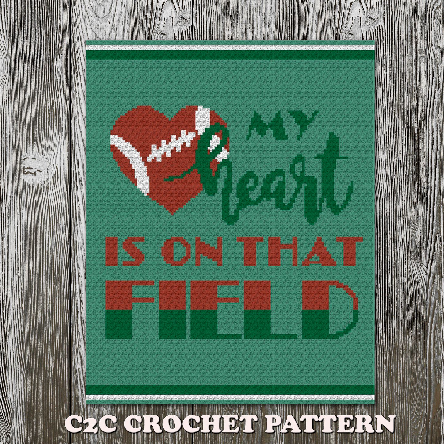 Football blanket с2с crochet pattern