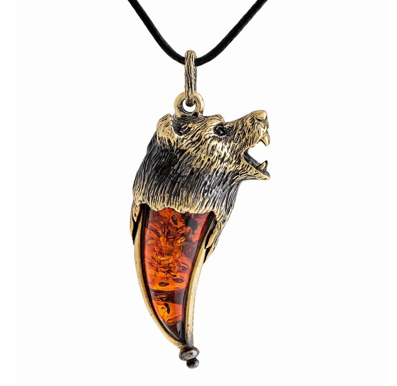 Angry Bear Necklace 316L Stainless Steel Wild Animal Beast Men Pendant 23