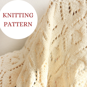 Knitting pattern lace baby blanket, pdf pattern