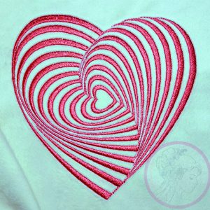 Heart machine embroidery design