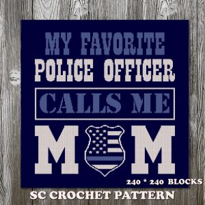 police officer crochet planket