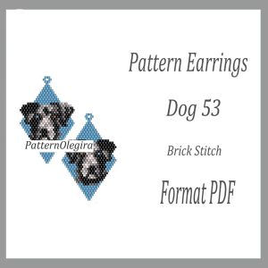 DOG 53 Earrings bead pattern PDF file Beaded Dog Dog patterns Dog earrings Olegirabeadpatterns