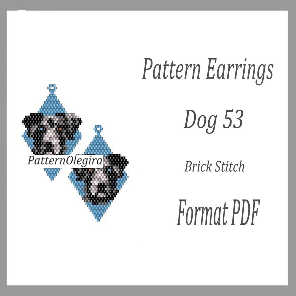 Dog 38 beading earrings Bead pattern dog Olegirabeadpatterns