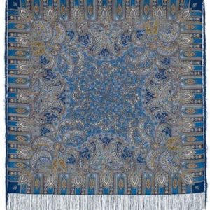 598-57 Original Pavlovo Posad Russian Shawl 100% Wool Scarf