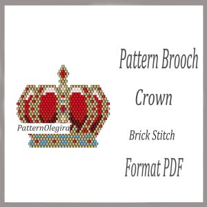 CROWN Brooch bead pattern PDF file Bead Crown pattern Bead Crown Pattern Olegirabeadpatterns