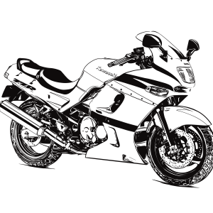 Kawasaki bike illustration