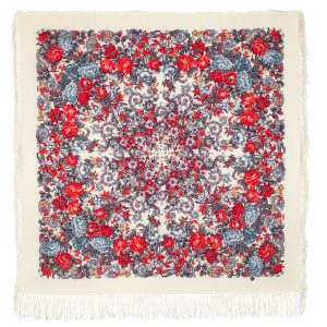 511-0 Original Pavlovo Posad Russian Shawl 100% Wool scarf