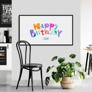 Happy Birthday Samsung Frame TV Art Personalized