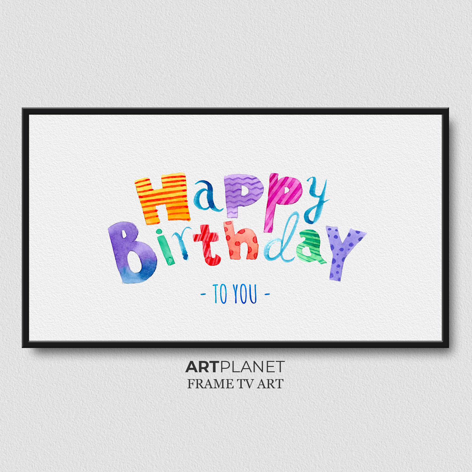 Happy Birthday Samsung Frame TV Art Personalized