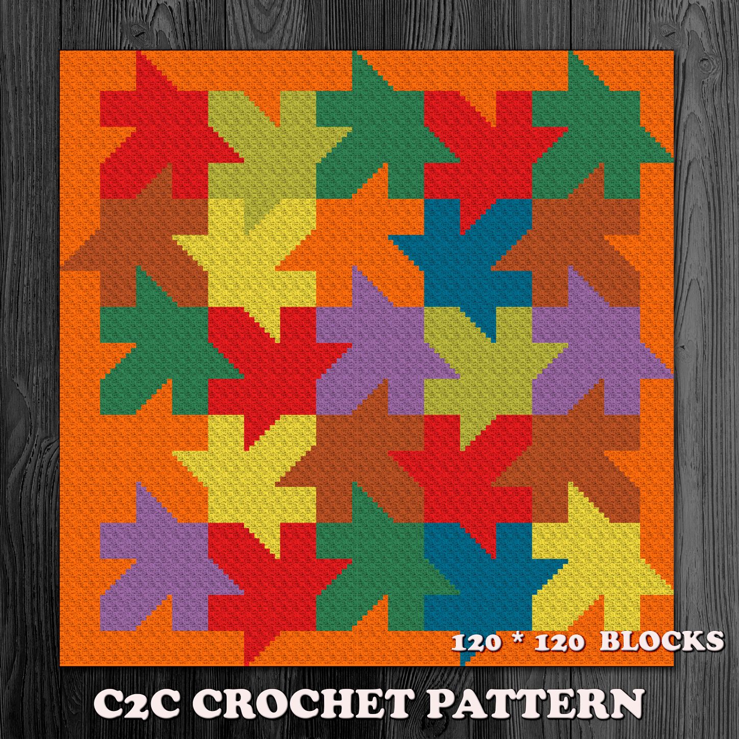 Autumn leaves crochet afghan pattern c2c - Crealandia