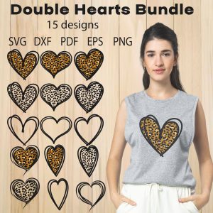 leopard double heart svg-1