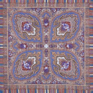 797-1 Original Pavlovo Posad Russian Shawl 100% Wool scarf 89×89 cm