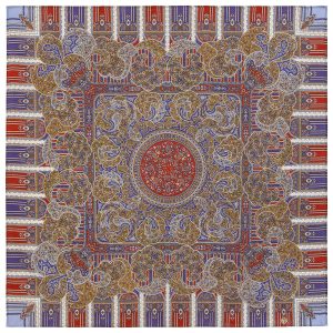 789-4 Original Pavlovo Posad Russian Shawl 100% Wool scarf 89×89 cm