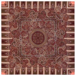 789-2 Original Pavlovo Posad Russian Shawl 100% Wool scarf 89×89 cm