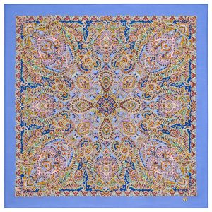 2035-13 Original Pavlovo Posad Russian Shawl 100% Wool scarf 89×89 cm