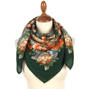 2002-10 Original Pavlovo Posad Russian Shawl 100% Wool scarf 89×89 cm