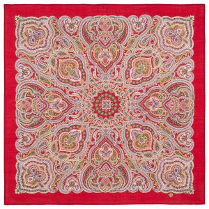 1949-5 Original Pavlovo Posad Russian Shawl 100% Wool scarf 89×89 cm