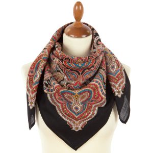 1949-18 Original Pavlovo Posad Russian Shawl 100% Wool scarf 89×89 cm