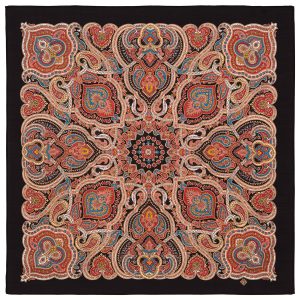 1949-18 Original Pavlovo Posad Russian Shawl 100% Wool scarf 89×89 cm