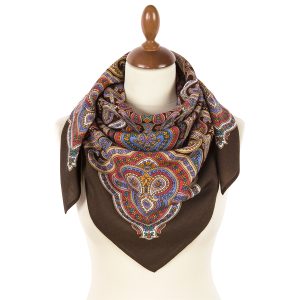 1949-16 Original Pavlovo Posad Russian Shawl 100% Wool scarf 89×89 cm