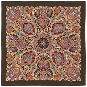 1949-16 Original Pavlovo Posad Russian Shawl 100% Wool scarf 89×89 cm