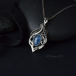 Charming pendant with blue kyanite Fantasy birthday gift