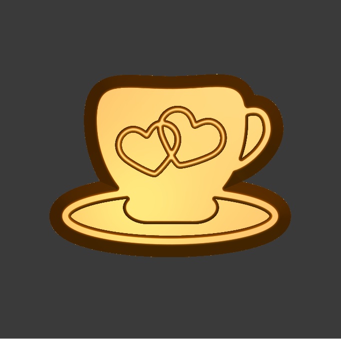 Cup with hearts STL file