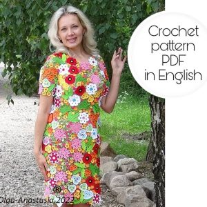 Dress crochet pattern- Irish lace crochet pattern