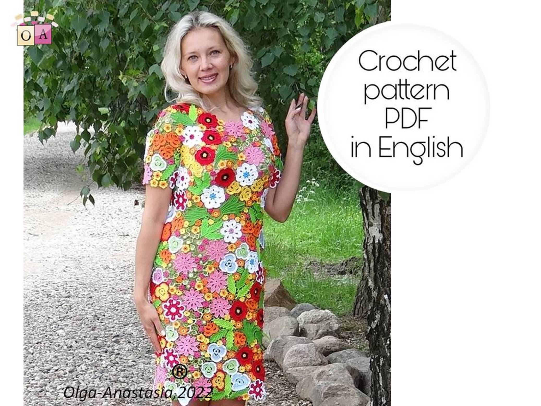 Dress crochet pattern- Irish lace crochet pattern