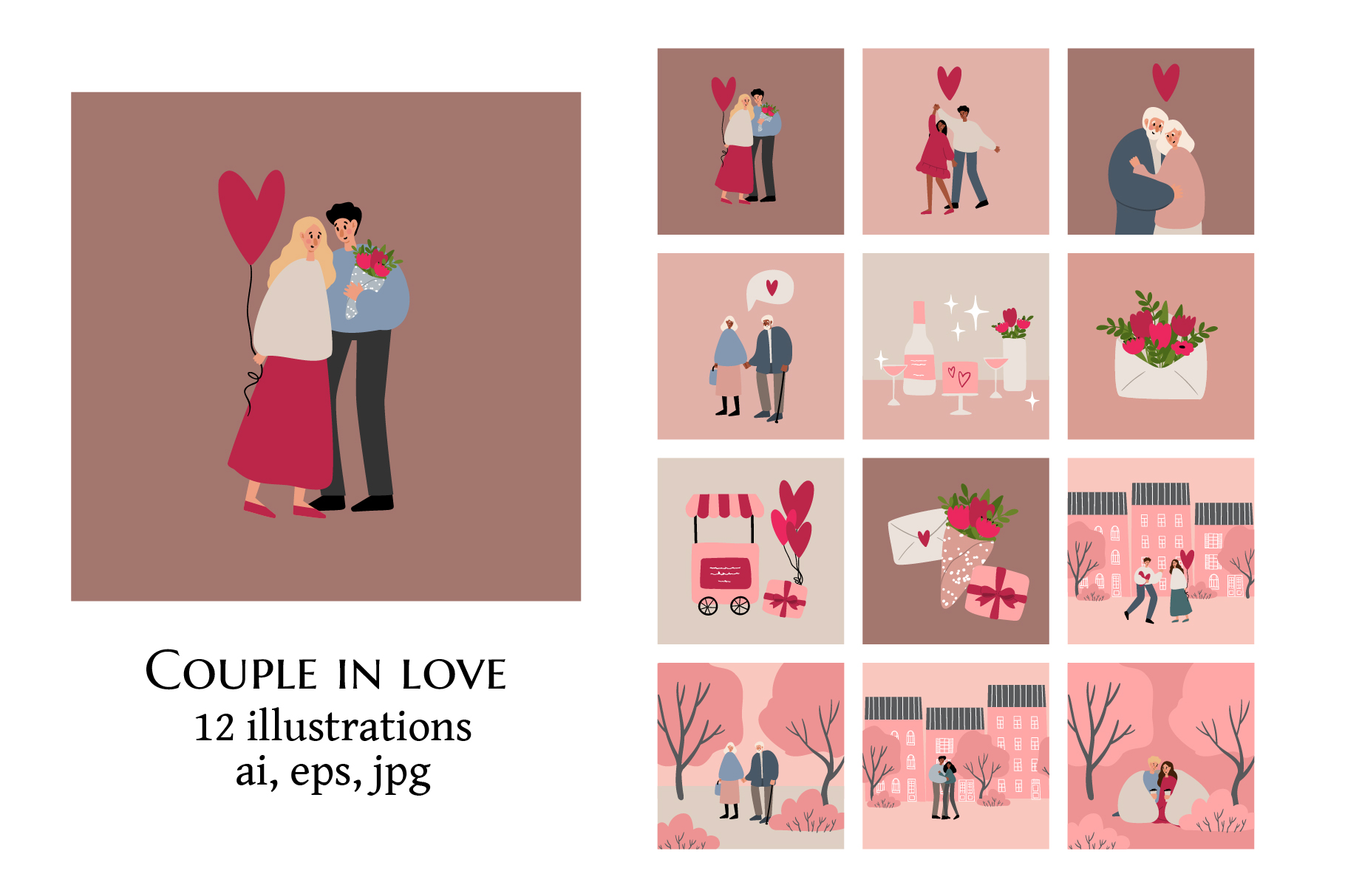 couple in love small clipart 2