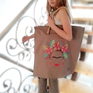Machine embroidery design Frida Kahlo Tropics