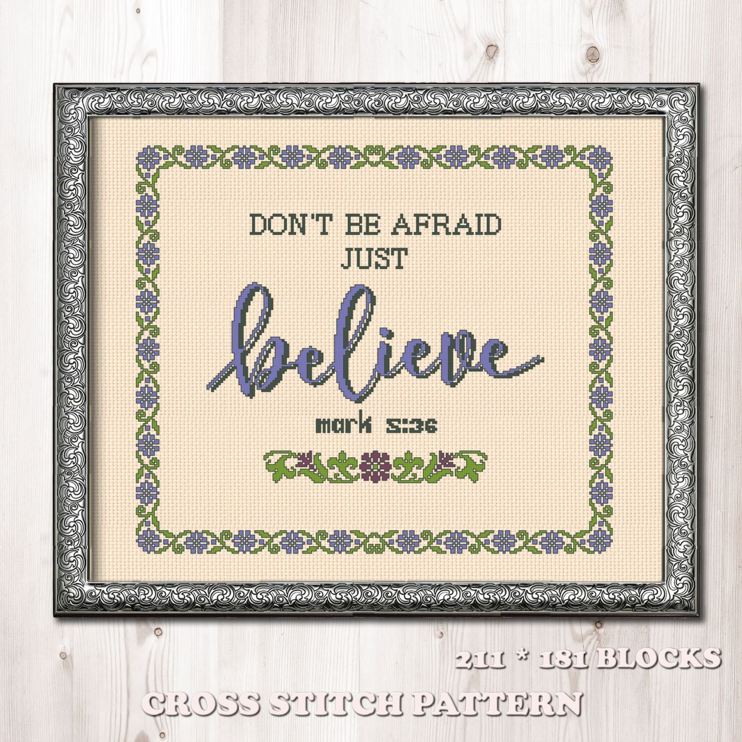 Mark 5-36 cross stitch pattern