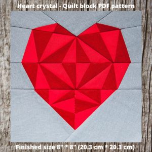 Heart crystal Quilt block