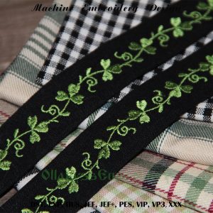 shamrock endless border embroidery design