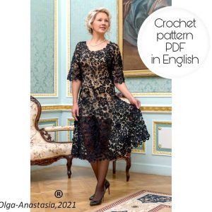 Dress crochet pattern- Irish lace crochet pattern