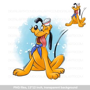 Cartoon dog Pluto Print Template Png illustration