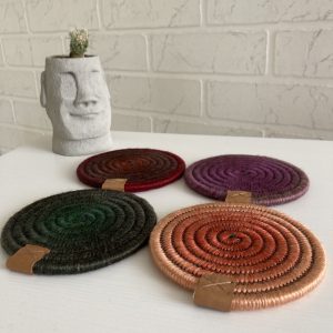 Colorful coaster set 4 Rope coaster set 4 Wool coasters