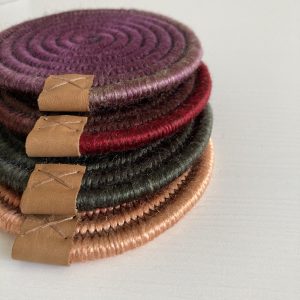 Colorful coaster set 4 Rope coaster set 4 Wool coasters