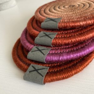 Colorful coaster set 4 Rope coaster set 4 Wool coasters