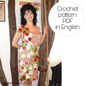 Dress crochet pattern- Irish lace crochet pattern