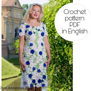 Dress crochet pattern- Irish lace crochet pattern