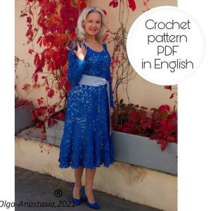 Dress crochet pattern- Irish lace crochet pattern