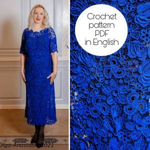 Dress crochet pattern- Irish lace crochet pattern