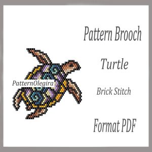 TURTLE Brooch bead pattern PDF file Bead turtle pattern Bead turtle brooch Olegirabeadpatterns