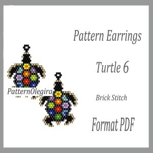 TURTLE 6 Earrings bead pattern PDF file Bead turtle pattern Bead turtle earrings Olegirabeadpatterns