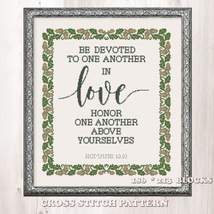 Be devoted to one another in love cross stitch pattern